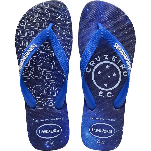 Chinelo Havaianas Licenciado TOP Cruzeiro 41/2 Azul Estrela PAR
