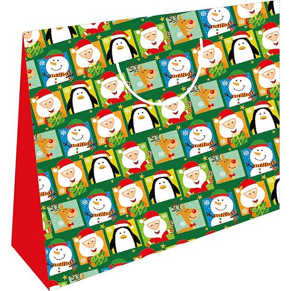 Sacola para Presente Natal Horizontal 40X32X12CM (S) PCT.C/12