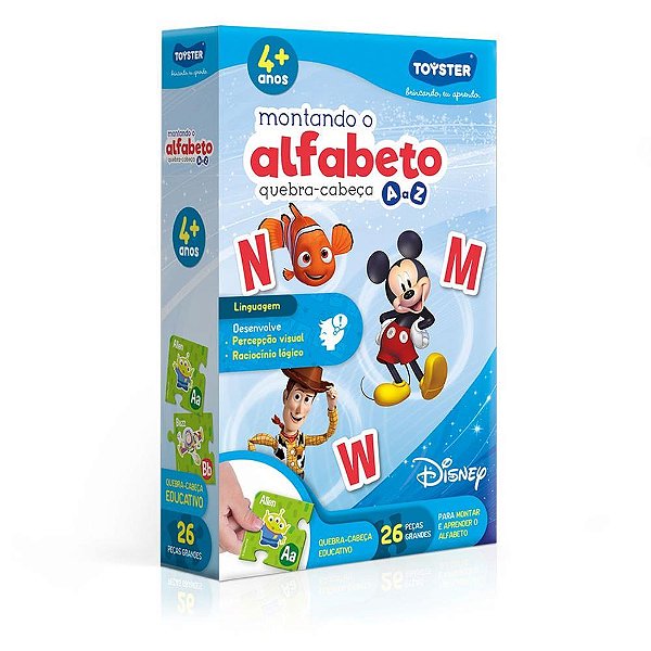 QUEBRA-CABECA Educativo Disney Montando o Alfabeto 26P