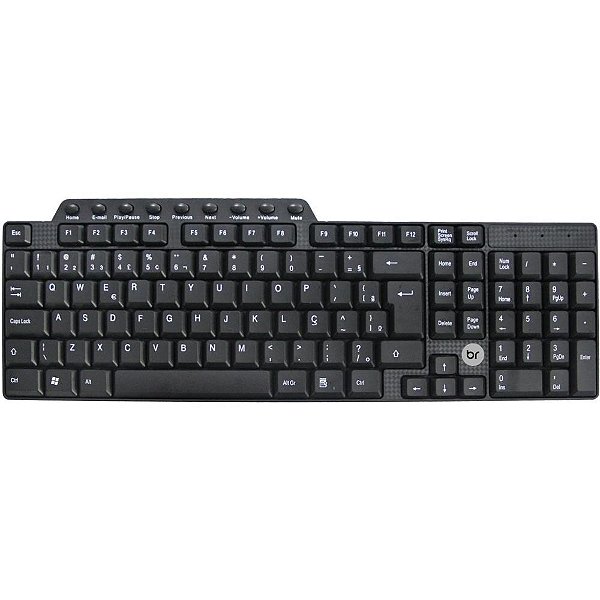 Teclado Multimidia USB Preto Basico