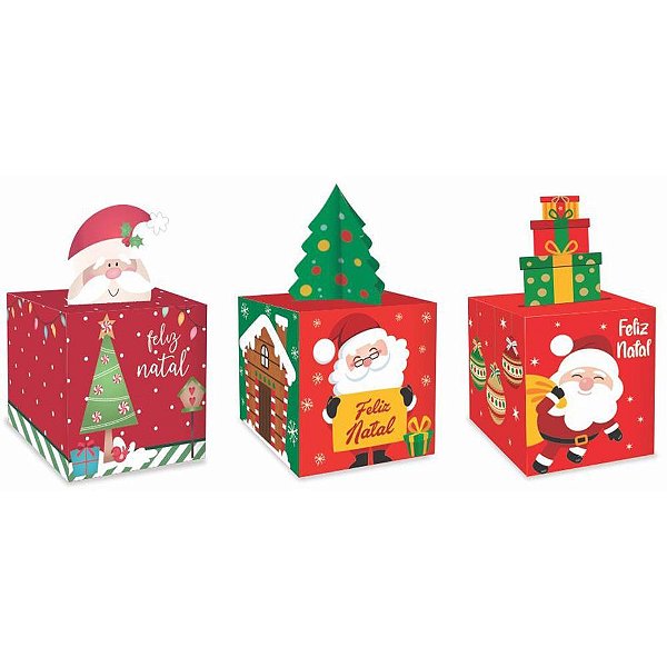 Embalagem para Panetone 7X7X7CM Caixa POP UP (S) PCT.C/10