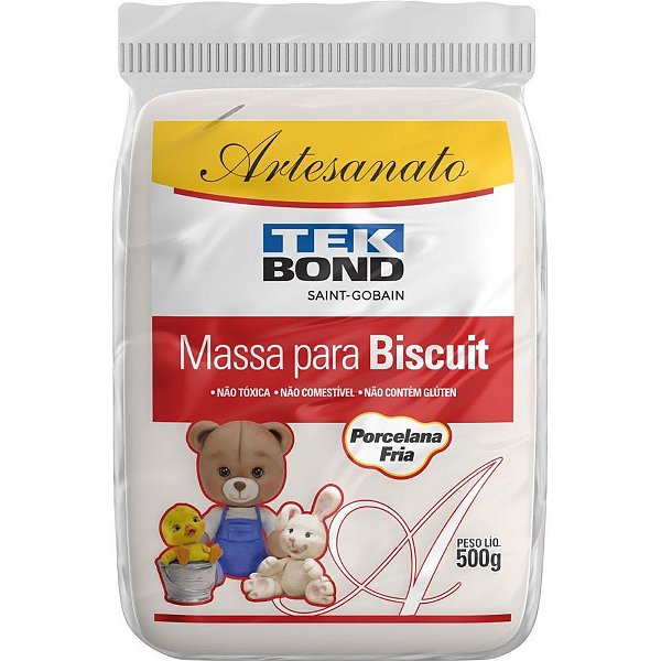 Massa de Porcelana Fria Biscuit 500G Branca (7898543424338)
