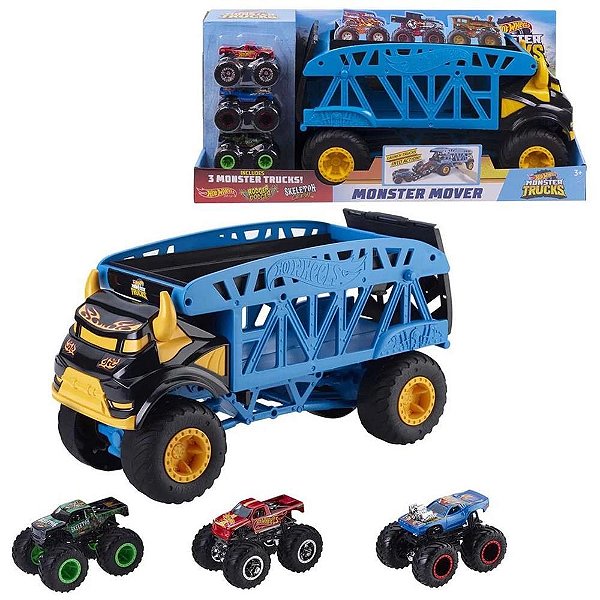 Hot Wheels Monster TRUCKS Veiculo Mudança + 3 Caminhoes