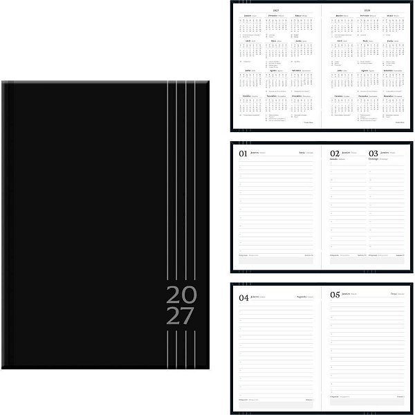 Agenda 2027 Positano Preta 160F.105X148MM PCT.C/04