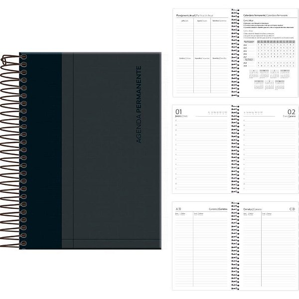 Agenda Permanente Permanente Preta 192F.130X188M PCT.C/04