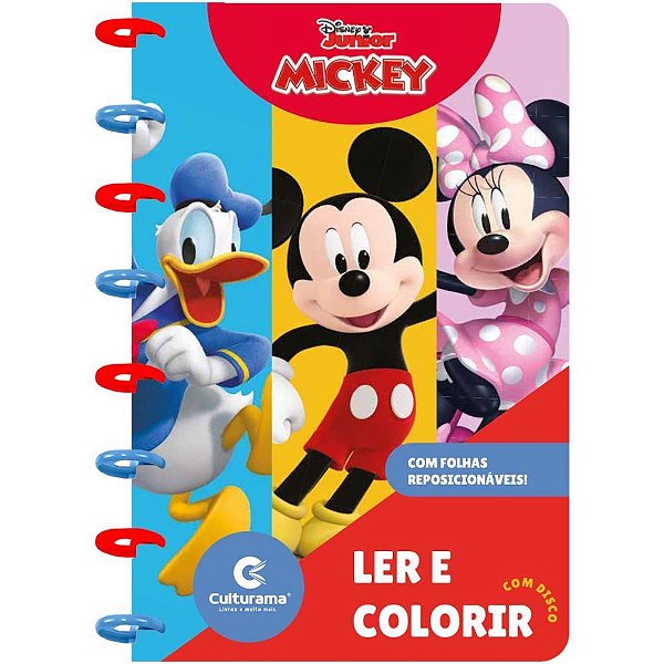 Livro Infantil Colorir LER e Colorir Disco Mickey