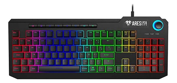 TECLADO GAMER GAMDIAS ARES P2 ABNT2 PRETO