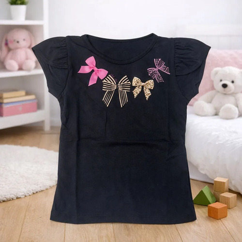 Blusa Laço Feminina Laço Rosa Para Meninas