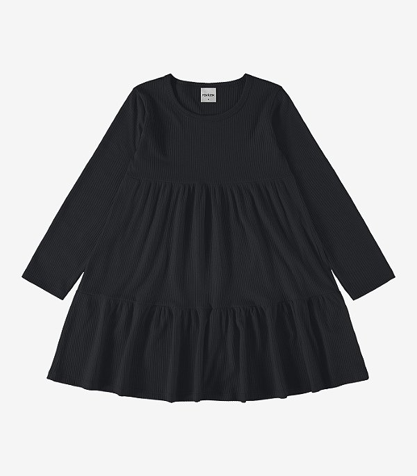 Vestido Infantil Feminino Manina Manga Longa Canelado