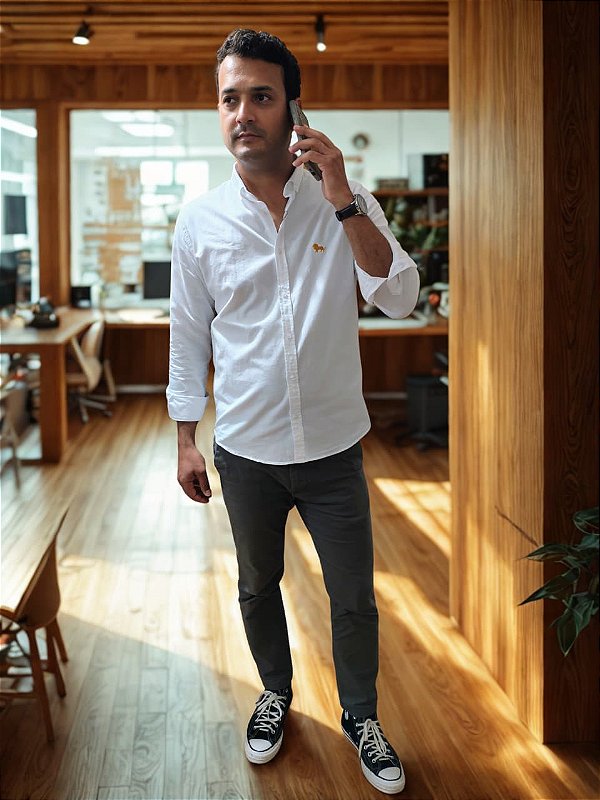 Camisa Social Oxford Branca
