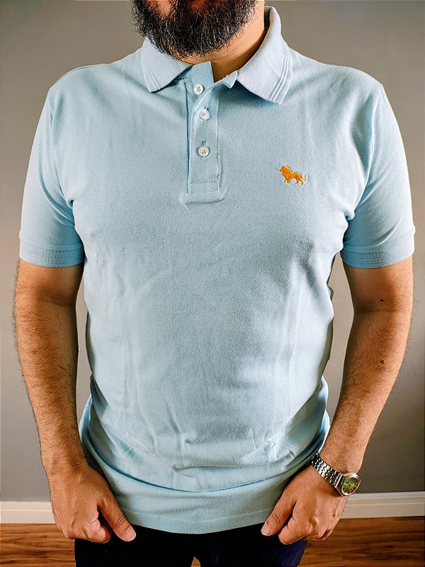 Polo Piquet Gold Azul Claro