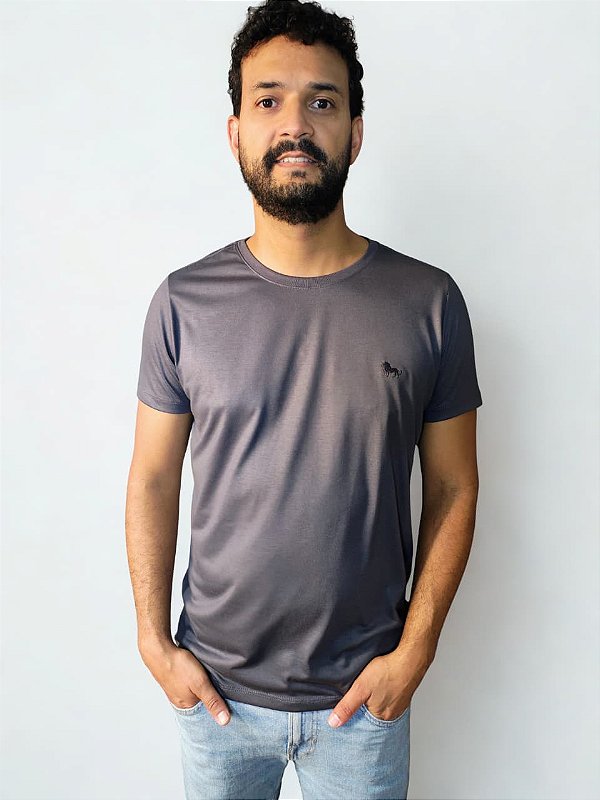 Camiseta Básica Work Minimalista Cinza Chumbo
