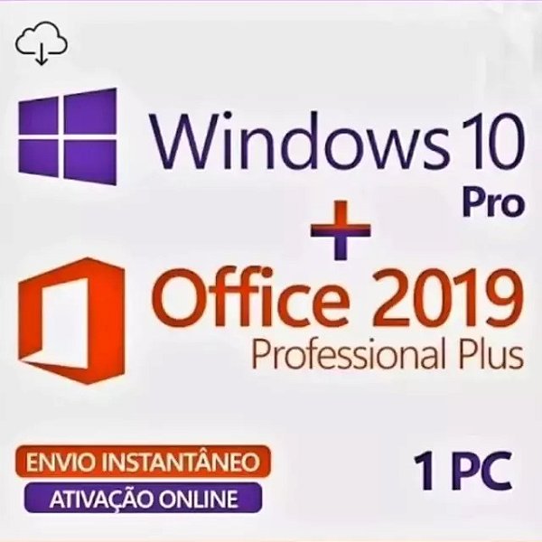 Windows 10 Pro + Office 2019 Pro Vitalício