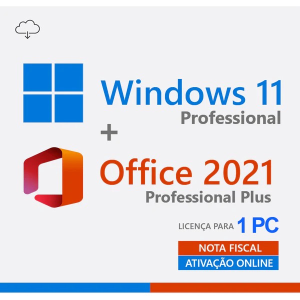 Windows 11 Pro + Office 2021 Pro Vitalício