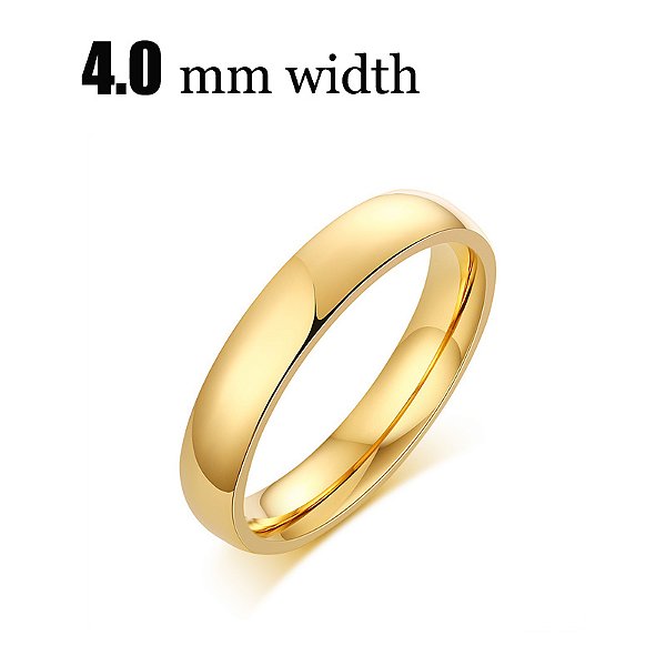 Anel de casamento clássico para mulheres, cor dourada e lisa, joia de noivado 2m