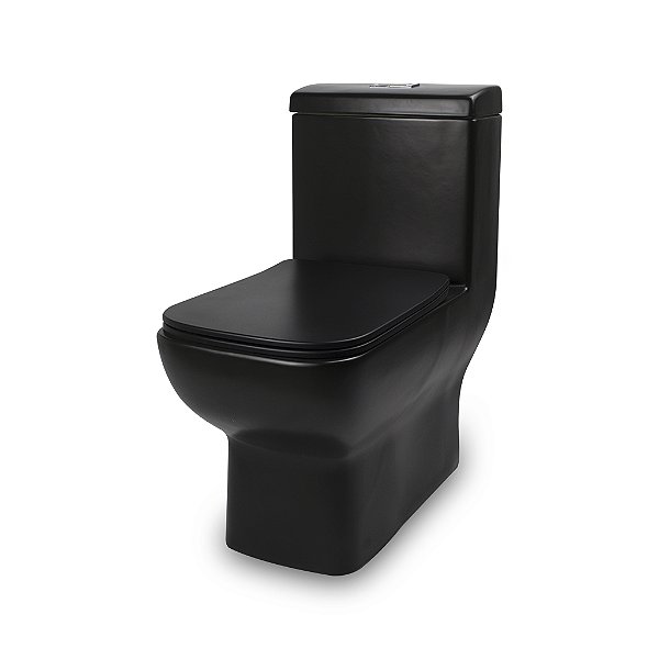 Vaso Sanitário Monobloco Cerâmica Duplo Acionamento 3/6L Jato Direcionável – Preto Fosco