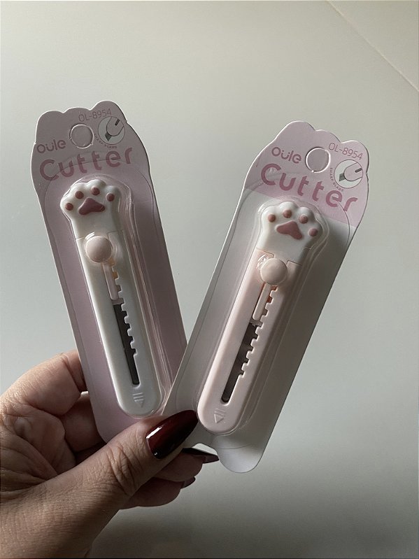 Mini Estilete Patinha Retrátil Fofo Compacto para Papelaria e Uso DiárioLli