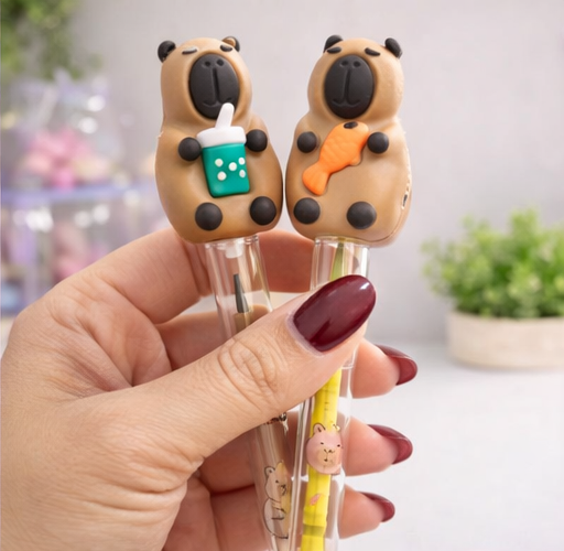Lapiseira Capivara Kawaii Troca Ponta 0.05mm 🐻✏️