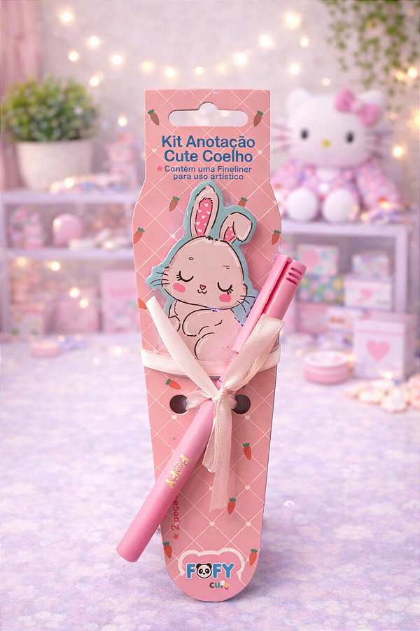 Kit Anotação Cute Coelho Foofy – Bloco + Caneta