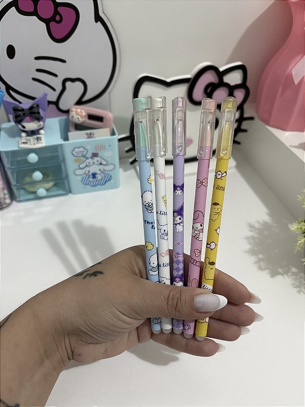 Caneta Apagável Sanrio 0.5mm Fofa Escolar Kawaii Escrita Gel
