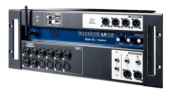 Mesa de Som Digital Soundcraft Ui16 - 16 Canais Usb Wi-fi