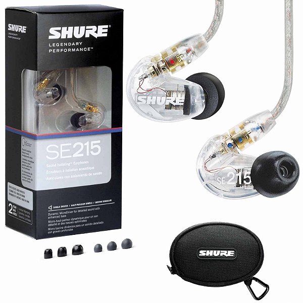 Fone de Ouvido Shure SE215 Clear