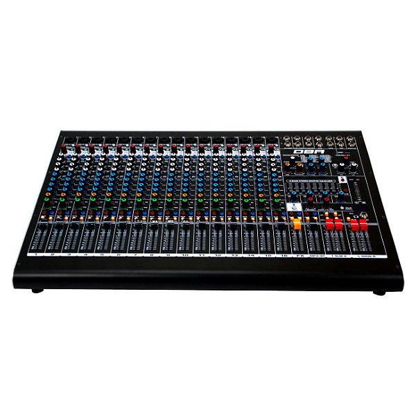 Mesa de Som Analógica 16 Canais DM16 USB DBR Com Efeitos e Interface