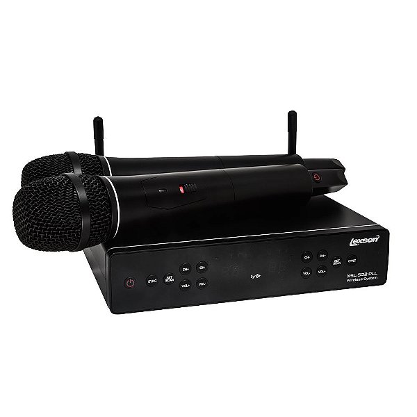 Microfone Lexsen XSL502 PLL Duplo UHF Multi-Frequência