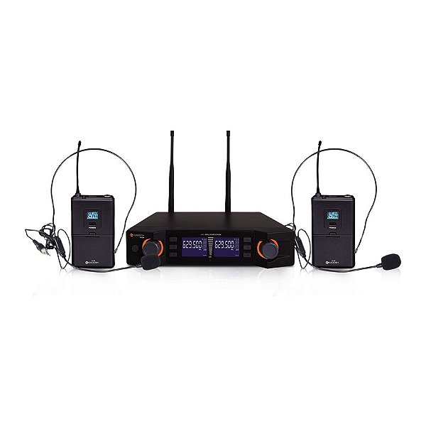 Sistema de Microfone Headset Sem Fio Duplo Kadosh - Omnidirecional K492H B6 (660-690Mhz)