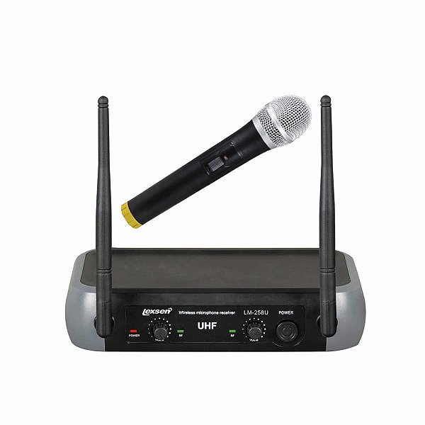 Microfone Sem Fio LM58U Lexsen UHF 1 Canal Frequência Fixa