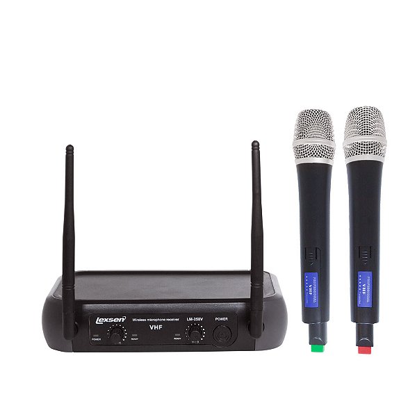 Microfone Sem Fio LM258V VHF Com 2 Canais Lexsen