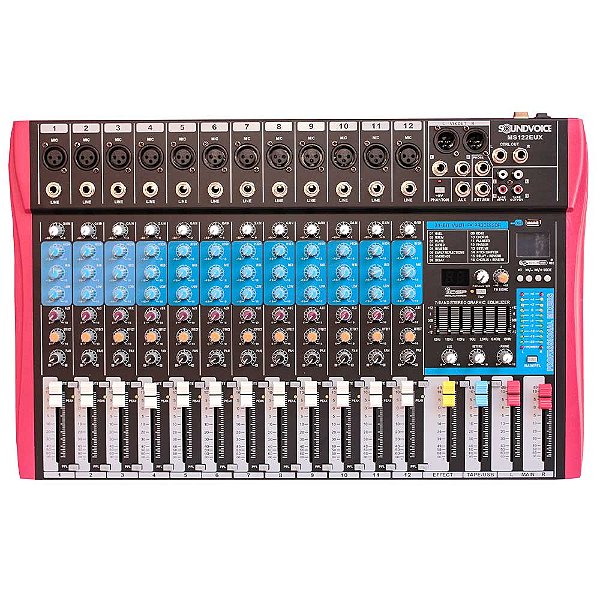 Mesa de Som Analógica Soundvoice MS122 12 CAN EF/EQ EUX