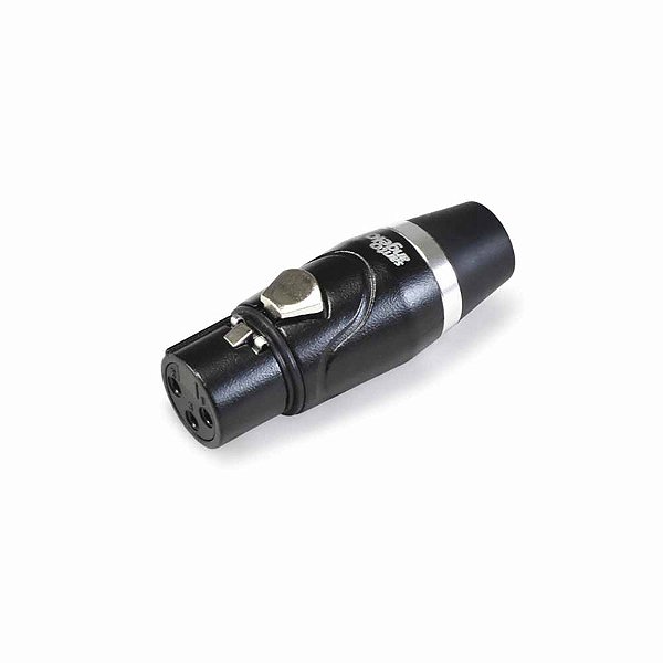 Plug XLR Fêmea Linha 3 Polos SAS3 PRO Preto - Santo Angelo
