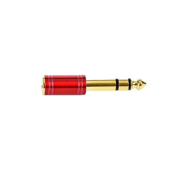 Plug Adaptador P2 / P10 Estéreo Ouro Vermelho Santo Angelo