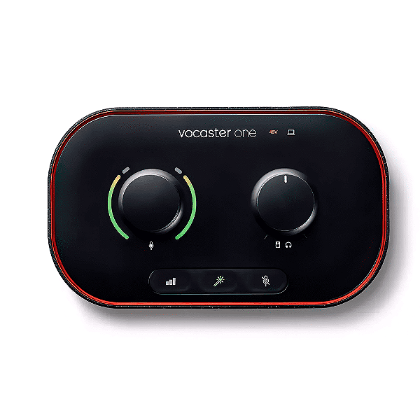 Interface de Áudio Focusrite Vocaster One Com Botão Mute
