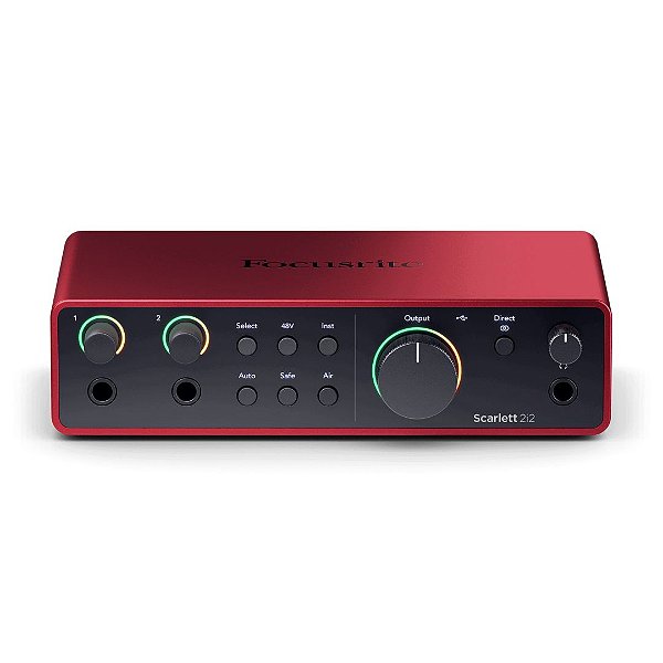 Interface De Áudio Focusrite Scarlett 2I2 4TH GEN de 2 Entradas e 2 Saídas