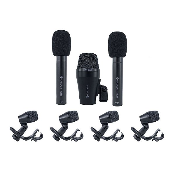 Kit KMD207 Com 7 Unidades de Microfones Kadosh Para Bateria