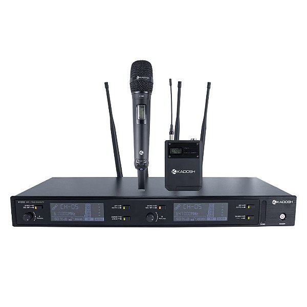 Sistema de Microfone Kadosh Sem Fio UHF K1202C B6 (660-690Mhz)