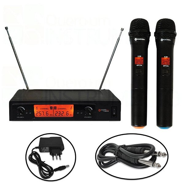 Sistema de Microfone Sem Fio de Mão VHF Duplo Kadosh K-302M