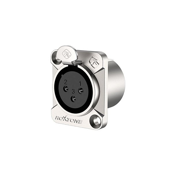Conector de Painel XLR Fêmea 3 Polos RX3FD-NT Roxtone