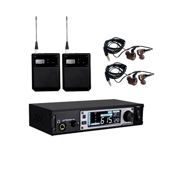 Sistema Sem Fio UHF Dylan DSM-600 Super Stereo C/ 2 Bodypack 2 Headphones