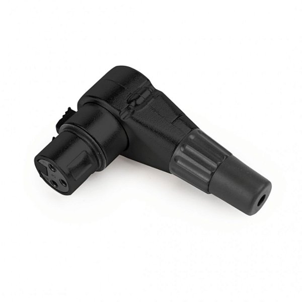 Conector XLR Linha 3 Polos Fêmea SAS3 90 Graus Preto