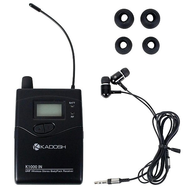 Receptor Kadosh K1000IN Bodypack Monitor In Ear Com Fone (584-608MHz)