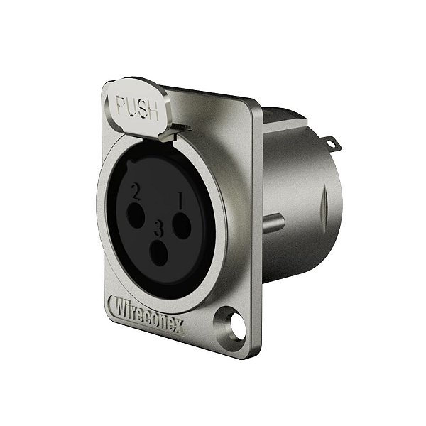 Conector De Painel Fêmea XLR 3P Wireconex