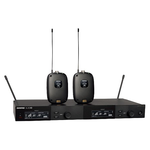 Microfone sem fio Shure SLXD14D-G58 duplo com dois bodypack