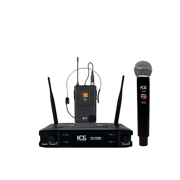 Microfone Kadosh K392C Sem Fio de Mão com Headset UHF