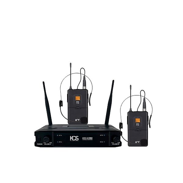 Microfone Kadosh sem Fio K392H Duplo Headset UHF