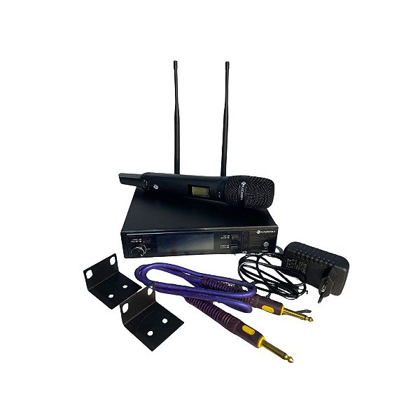 Sistema de Microfone Kadosh Sem Fio K1201M Preto - OUTLET