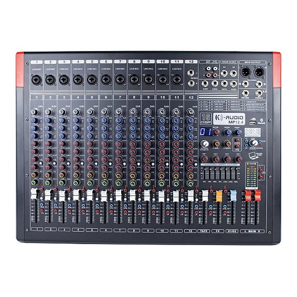 Mesa De Som K-Audio MP12.4 Analógica 12 Canais - 4 Aux