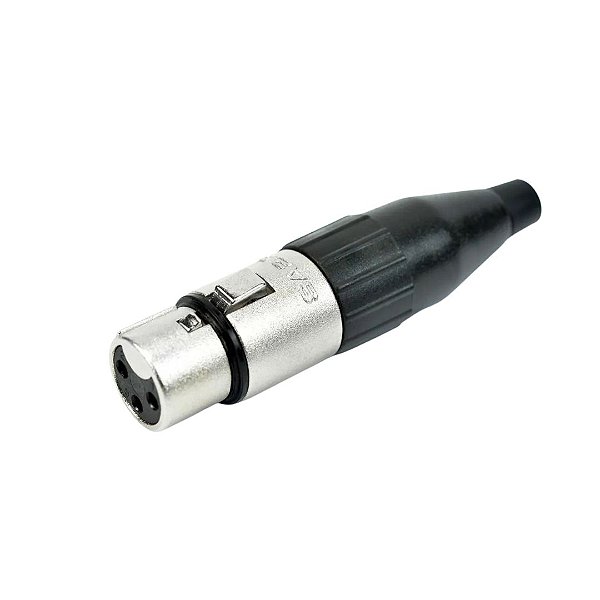 Conector XLR Linha 3 Polos Fêmea SA2X Niquelado